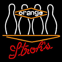 Strohs Bowling Orange Beer Sign Neon Sign