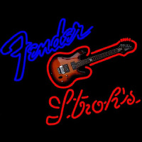 Strohs Fender Guitar Beer Sign Neon Sign