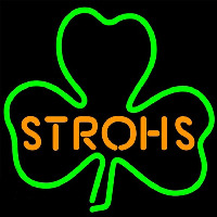 Strohs Green Clover Beer Sign Neon Sign