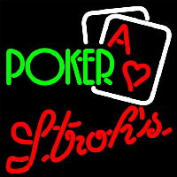 Strohs Green Poker Beer Sign Neon Sign