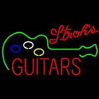 Strohs Guitar Flashing Beer Sign Neon Sign