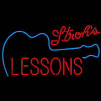 Strohs Guitar Lessons Beer Sign Neon Sign