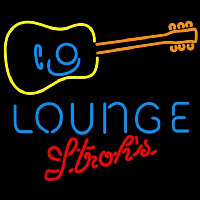 Strohs Guitar Lounge Beer Sign Neon Sign