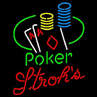 Strohs Poker Ace Coin Table Beer Sign Neon Sign