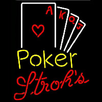 Strohs Poker Ace Series Beer Sign Neon Sign