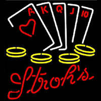 Strohs Poker Ace Series Beer Sign Neon Sign