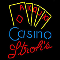 Strohs Poker Casino Ace Series Beer Sign Neon Sign