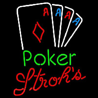 Strohs Poker Tournament Beer Sign Neon Sign