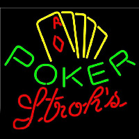 Strohs Poker Yellow Beer Sign Neon Sign