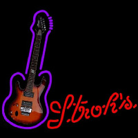 Strohs Purple Guitar Beer Sign Neon Sign