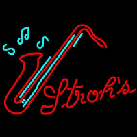Strohs Saxophone Neon Sign