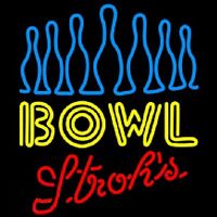 Strohs Ten Pin Bowling Beer Sign Neon Sign