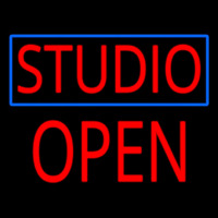 Studio Blue Border Open Block Neon Sign