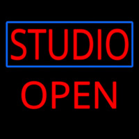 Studio Blue Border Open Neon Sign