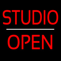 Studio Open White Line Neon Sign