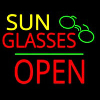 Sun Glasses Block Open Green Line Neon Sign