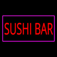 Sushi Bar Rectangle Pink Neon Sign
