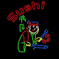 Sushi Chef Logo Neon Sign