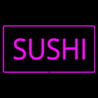 Sushi Rectangle Pink Border Neon Sign