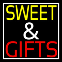 Sweet And Gifts With White Border Neon Sign