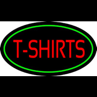 T Shirts Oval Green Neon Sign