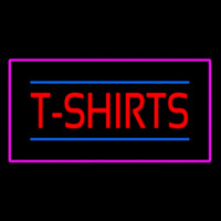 T Shirts Rectangle Pink Border Neon Sign