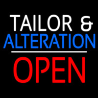 Tailor And Alteration Open White Line Neon Sign