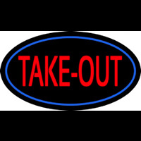 Take Out Oval Neon Sign