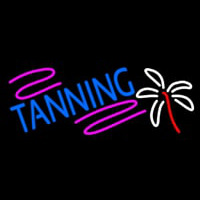 Tanning With Palm Tree Neon Sign