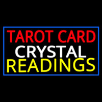 Tarot Card Crystal Readings With Blue Border Neon Sign