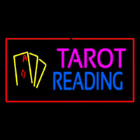 Tarot Reading Red Rectangle Neon Sign