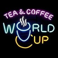 Tea Coffee World Cup Neon Sign