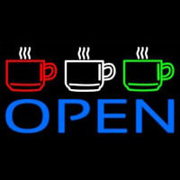 Three Cup Open Neon Sign