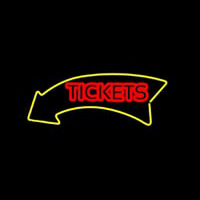 Tickets With Yellow Arrow Neon Sign