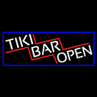 Tiki Bar Open With Blue Border Real Neon Glass Tube Neon Sign