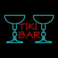 Tiki Bar with Two Martini Glasses Neon Sign