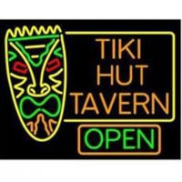 Tiki Hut Tavern Bar Neon Sign