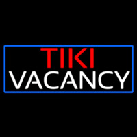 Tiki Vacancy With Blue Border Neon Sign