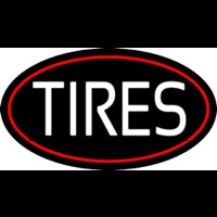 Tires Block Oval Neon Sign
