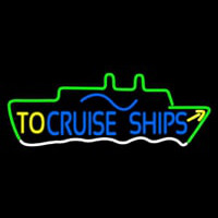 To Cruise Ships Block Neon Sign