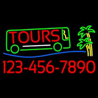 Tours With Phone Number Neon Sign