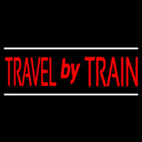 Travel By Train Neon Sign