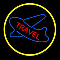 Travel With Blue Logo Neon Sign