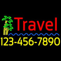 Travel With Phone Number Neon Sign