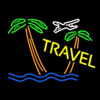 Travel Yellow Neon Sign