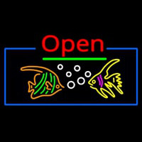 Tropical Fish Logo Open Neon Sign