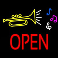 Trumpet Logo Open Block Neon Sign