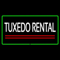 Tu edo Rental Rectangle Green Neon Sign