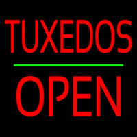 Tu edos Block Green Line Open Neon Sign