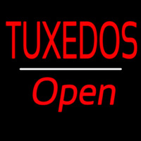 Tu edos Open White Line Neon Sign